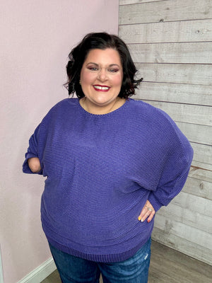 "Warm Bliss" Ribbed Top- Purple