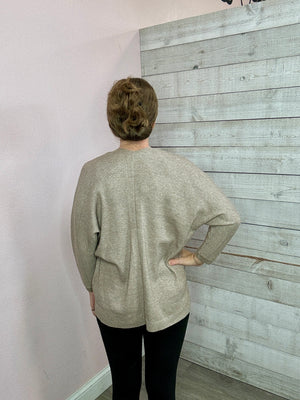 "Orchard Stroll" Solid Textured Cardigan- Tan