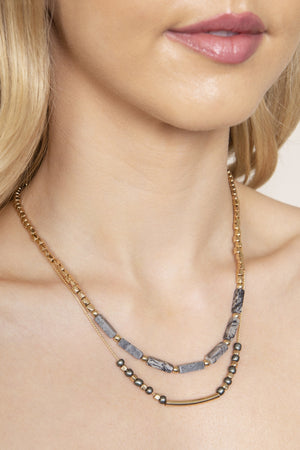"Heidi" Layered Stone Necklace