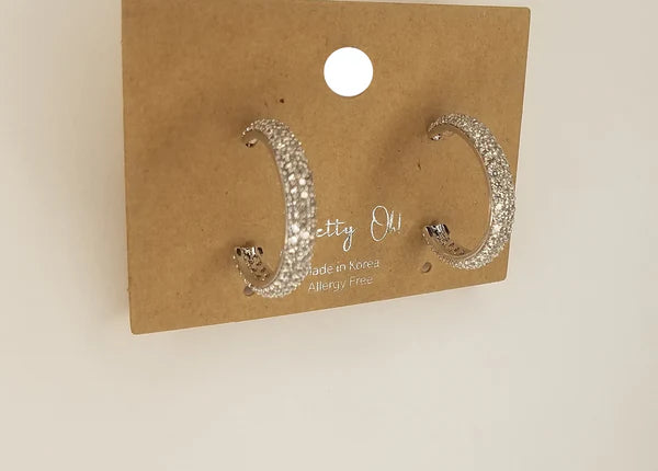 Cubic Zirconia Hoop Earrings