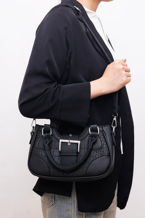 "Party Time" Buckle Strap Tote Bag