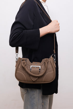 "Party Time" Buckle Strap Tote Bag