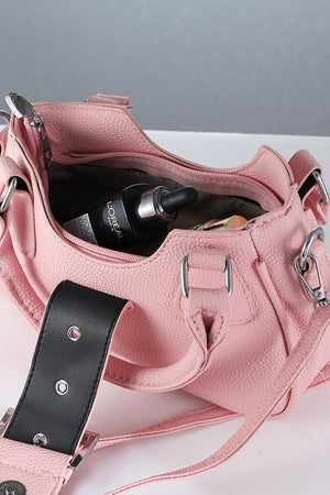 "Party Time" Buckle Strap Tote Bag