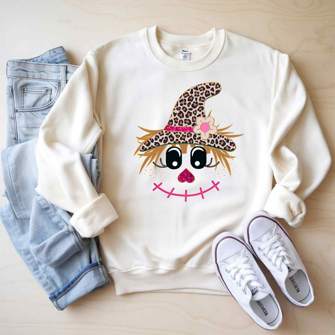 "Scarecrow2" Cream Graphic sweatshirt Pre-Order Only