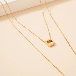 "Celine" Layered Leaf Pendant Necklace
