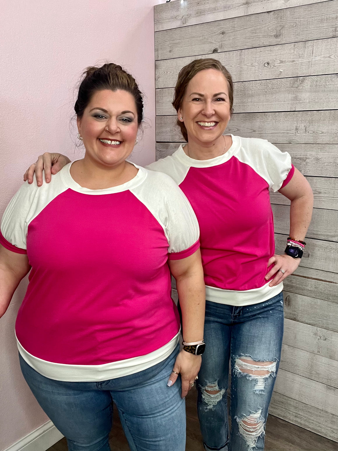 "Gotta Get Away" Pink Colorblock Top *FINAL SALE*
