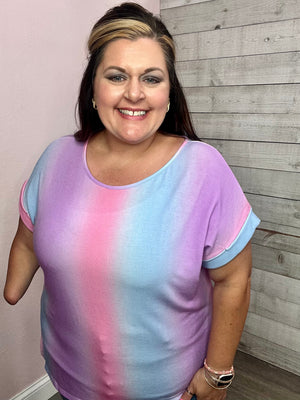 "Whirlwind" Multi-Color Short Sleeve Top *FINAL SALE*