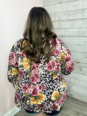 "Country Rose" Animal/Floral Gabby Top