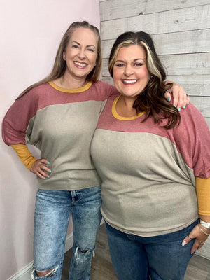 "Win Your Heart" Ribbed Colorblock Top