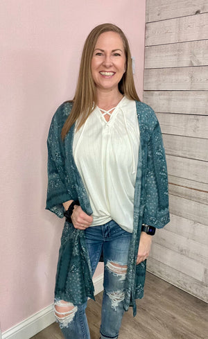 "Lovely Day" Paisley Printed Kimono *FINAL SALE*