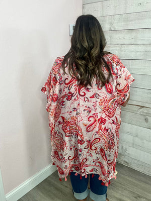 "Have My Heart" Pink Paisley Kimono *FINAL SALE*