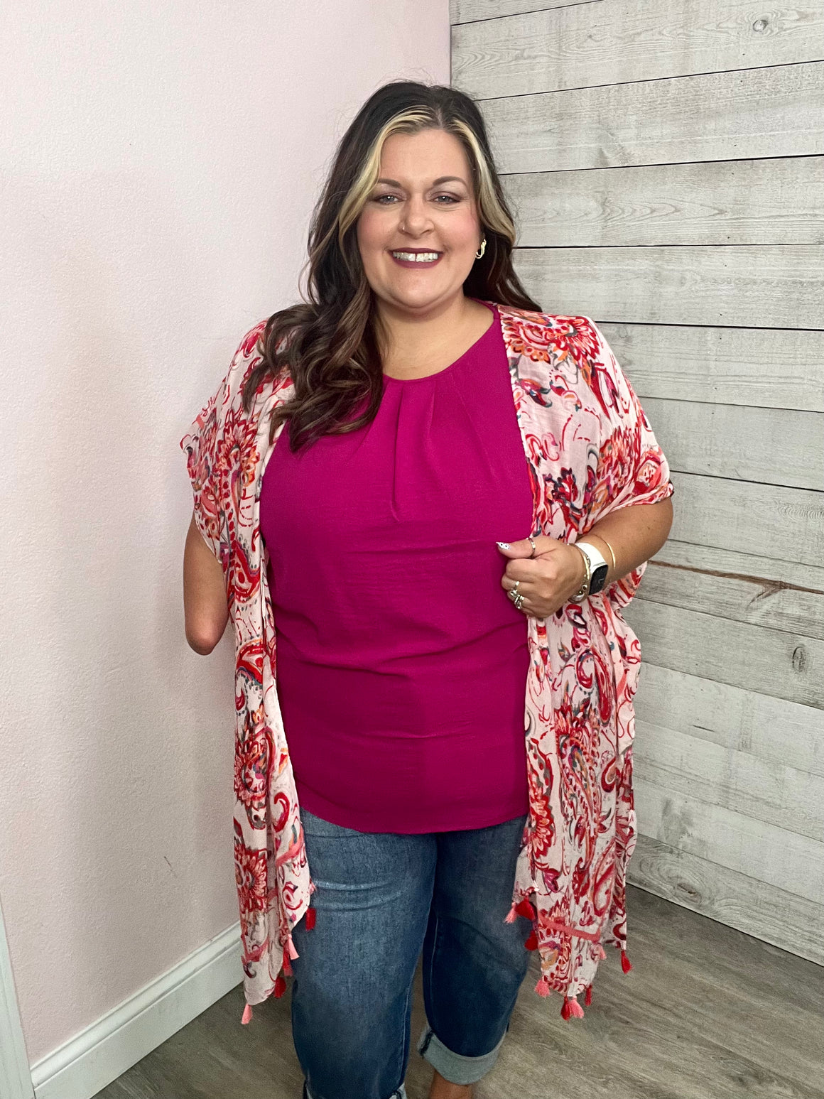 "Have My Heart" Pink Paisley Kimono *FINAL SALE*
