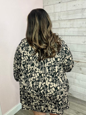"Take It All Back" Black/Mocha Gabby Kimono