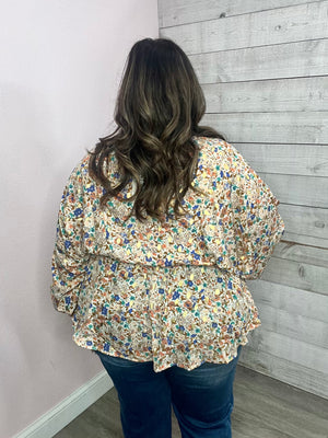 "Made To Shine" Floral and Gold Top