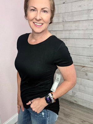 "Ready For It" Short Sleeve Top- Black