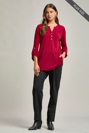 "Harvest Hues" Solid Red Luxe Lizzy Top