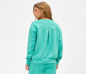 "Closer To Love" Solid Sweatshirt- Green