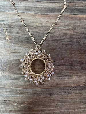 "Gemma" Beaded Circle Necklace