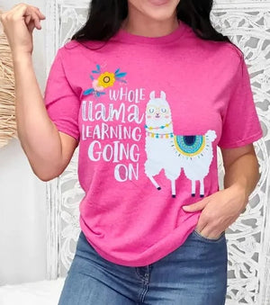 "Whole Llama Learning Going On" Graphic Tee *FINAL SALE*