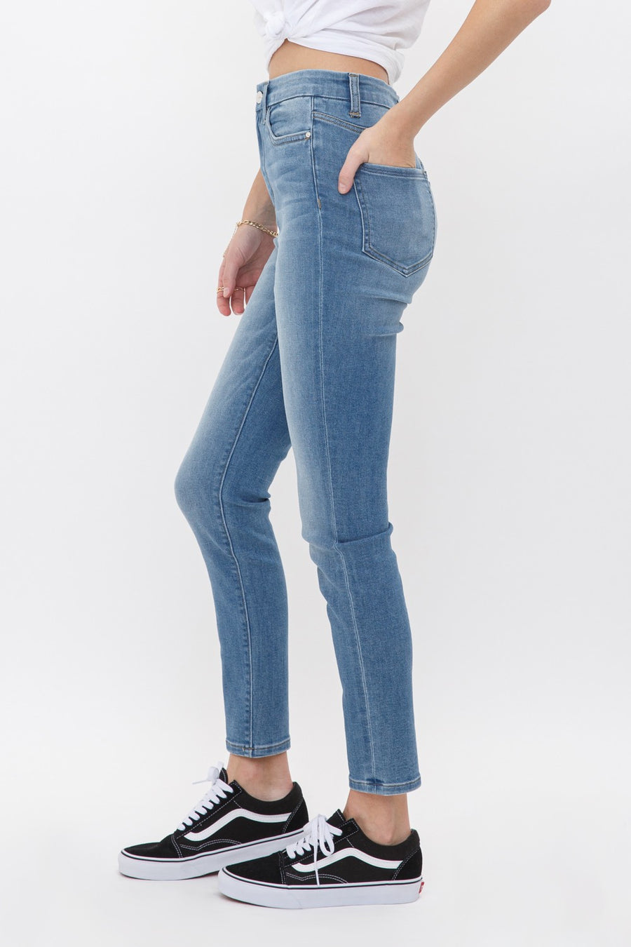 MDP-S130 Mica Denim High Rish Ankle Skinny Jeans