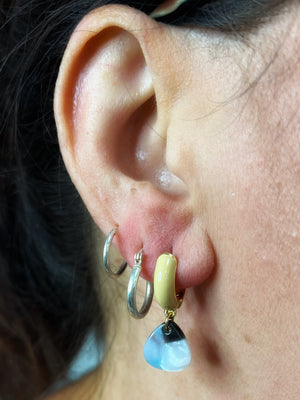 "Octavia" Huggie Earrings w/Stone