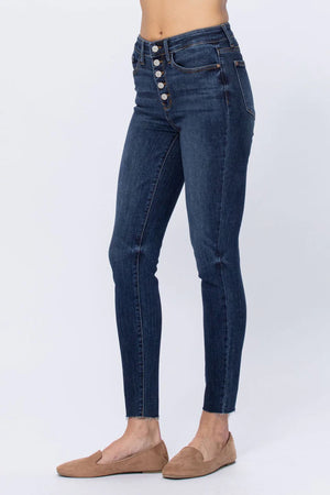 Judy Blue Hi-Rise Button Fly Skinny- 82318