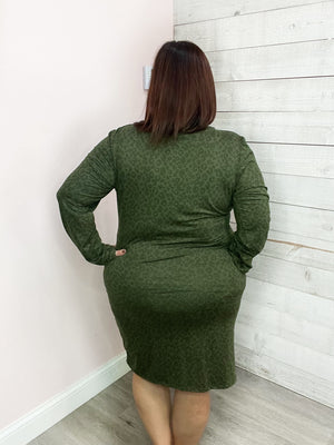 "Feeling Fierce" Green Animal Print Dress *FINAL SALE*