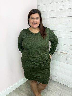 "Feeling Fierce" Green Animal Print Dress *FINAL SALE*