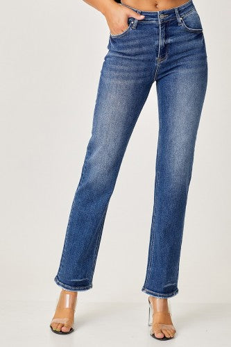 Risen Mid-Rise Straight Leg Jeans- RDP5329
