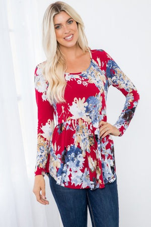 "Call It Bliss" Floral Babydoll Top