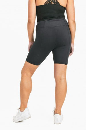 "Get Comfortable" Black Biker Shorts